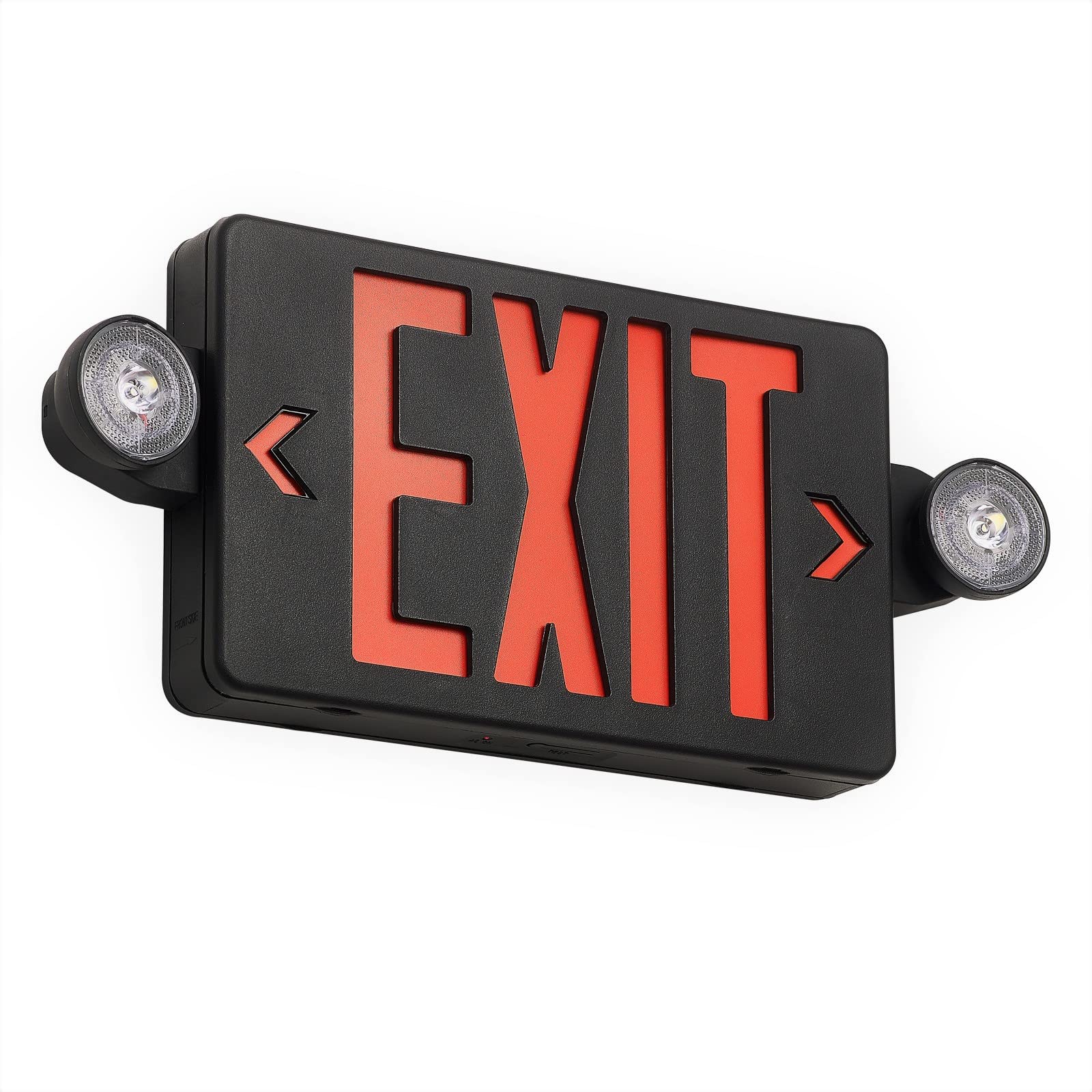 TANLUX Black Exit Sign with Emergency Lights, LED Emergency Exit